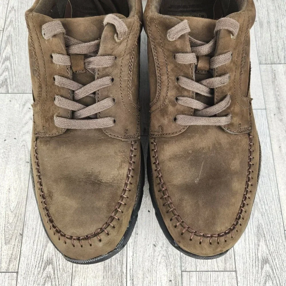 Abeo Moccasin Tie Shoes Men's Size 13M Brown Smart System Faux Suede Comfort